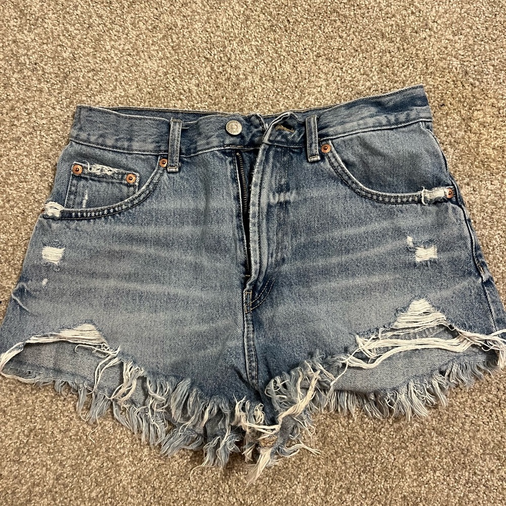 Zara High Rise Curve Love Jean Shorts